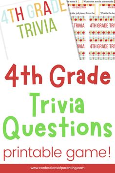 the 4th grade trivia questions printable game