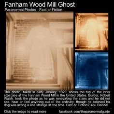 an advertisement for the fanham wood mill ghost