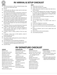 the rv repair checklist is shown in black and white