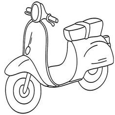 a drawing of a scooter is shown in this black and white image,