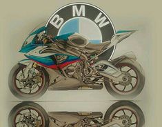 two stickers depicting the front and rear wheels of a bmw motorcycle, each with a different color scheme