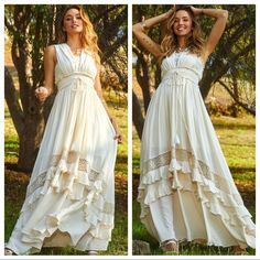 ShopEvelynne | Dresses | Most Beautiful Boho Long Tiered Smocked Tiered Maxi Dress With Lace Trim | Poshmark