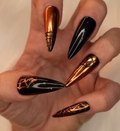 Halloween Press on Nails, Spiderweb, Chrome Press on Nails, Fake Nails - Etsy Pedi Inspiration, Lotus Nails, Berea Ky, Nail 2023, Horror Nails, Halloween Press On Nails, Cherry Nails, Gel Nail Tips