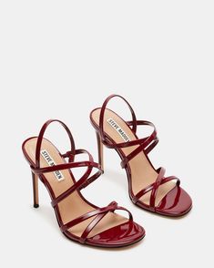 4.5 inch heel height  Synthetic upper material Synthetic lining Synthetic sock Synthetic sole Imported Steve Madden Sandals Heels, Kitten Heel Slingbacks, Shoes Heels Classy, Steve Madden Store, Steve Madden Heels, Patent Heels, Fancy Shoes, Red Heels, Women's Heels