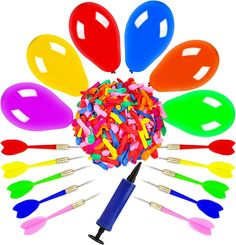 a bunch of different colored spoons and spatulas in the shape of a ball