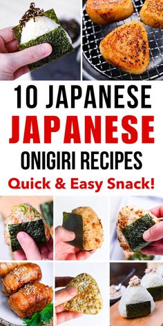 Variety of Japanese rice balls (onigiri) showcasing filling ideas, from nori-wrapped to grilled, demonstrating easy recipes Easy Onigiri, Easy Onigiri Recipe, Onigiri Recipes, Japanese Rice Balls, Japanese Appetizers, Recipes Japanese, Onigiri Rice