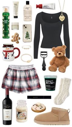 the contents of a woman's holiday gift guide