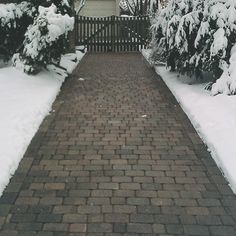 a red fire hydrant sitting on the side of a snow covered sidewalk