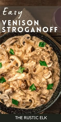 Tender venison stew meat is paired with a delicious cream based sauce and mushrooms to create this delicious, ultimate comfort food meal. Creamy Wine Sauce, Venison Stroganoff, Venison Steak Recipes, Backstrap Recipes