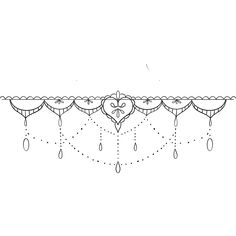 a line drawing of a curtain with hearts hanging from it's sides and raindrops on the side