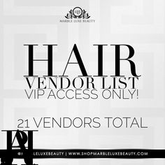 an advertisement with the words hair vendor list