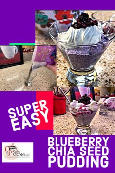 the blueberry chia seed pudding is ready to be served for breakfast or dessert