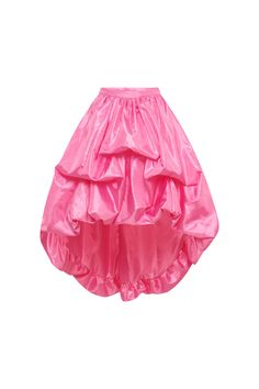 Unleash your inner princess with the Disco Star Skirt. This vibrant Shocking Pink skirt boasts a perfectly puffed silhouette, complete with a tiered bubble hem. Crafted from dead stock Polyester Taffeta. Mid rise fit Tucked up and Mini at the front with a long back Designed to be Fitted at the waist and flare out into a Bubble Hem Invisible zipper at side Fully lined Model is a standard size Small wearing a size S. We use flash, film and polaroid photography, for best colour accuracy of the garm Long Bubble Skirt, Bubble Hem Skirt, Sunset Skirt, Disco Clothes, Pink Long Skirt, Star Skirt, Puff Skirt, Polaroid Photography, Form Fitting Tops