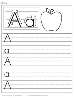 the letter a worksheet with an apple and letters to be written on it