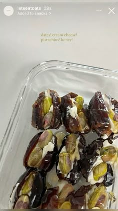 there are dates and nuts in the plastic container