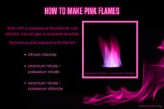 how to make pink flames with photoshopped images and the words, start with colors or blue flame use alcohol, natural propane as fuel