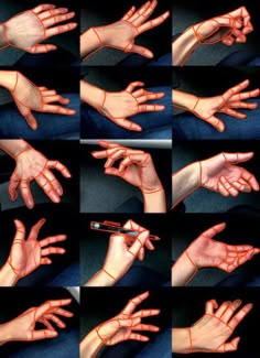 multiple images of hands with different gestures