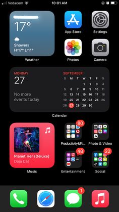 an iphone screen showing the calendar and icons for different things to see in the app