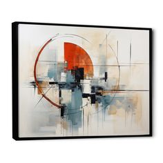 an abstract painting is displayed on the wall