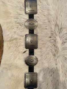 Black leather with silver conchos Black Western Belt, Petticoat Junction, Love Pink Wallpaper, Boot Barn, Cowboy Belt, Concho Belt, Western Belts, Beauty Tattoos, Leather Shorts