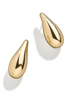 Enhance your elegant style with the soft glow of these sculptural teardrop earrings. 1 1/4" drop; 1/2" width Post back Goldtone plate or silvertone plate or goldtone plate/glass crystal Imported Fragrance Cologne, Hairstyling Products, Rollerball Perfume, Makeup Bronzer, Makeup Gift, Earrings In Gold, Beauty Sale, Fragrance Design, Keep Jewelry