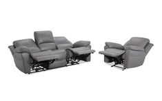 two recliners and a chair are shown side by side