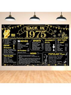 a black and gold wall hanging on the side of a room with an old fashioned poster