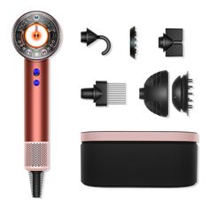 Limited Edition Supersonic Nural Hair Dryer in Strawberry Bronze - Dyson | Ulta Beauty Hairdryer Dyson, Dyson Air Wrap, Dyson Hair, Dyson Hair Dryer, Dyson Supersonic, Waves Curls, Curl Pattern, 4c Hair, Wide Tooth Comb