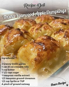 there is a recipe for apple dumplings in the dish