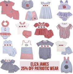 Eliza James 25% Off Patriotic Wear for Your Littles! They have the CUTEST outfits for July 4th! Check them out on LIKEtoKNOW.it!  #baby #toddler #toddlerstyle #toddlerfashion #babystyle #diaperset #swimsuit #babyboy #babygirl #usa #july4th #america #freedom #flag #americanflag #redwhiteandblue #smocked #smock #ltkunder50 #smockedbaby #LTKkids #LTKbaby #LTKsalealert #liketkit @liketoknow.it http://liketk.it/2QmbD America Freedom, Cutest Outfits, Baby Sale, Outfit Details, July 4th, Fourth Of July, Baby Fashion, Smocking