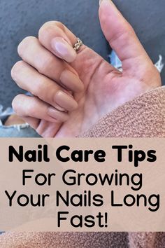 Nail care tips for getting your nails to grow long quickly! Grow strong, healthy nails naturally with these easy to follow tips. How To Grow Longer Nails, How To Get Your Nails Long And Strong, Faster Nail Growth, How To Grow Long Healthy Nails, Long Healthy Nails, Tips For Long Healthy Nails, Make Nails, Nails Care, Diy Beauty Treatments