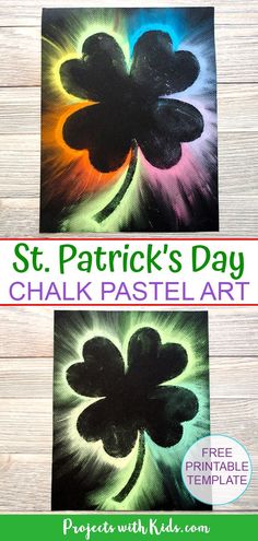 this st patrick's day chalk pastel art project is perfect for kids to make