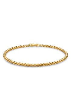 David Yurman Bel Aire Chain Bracelet in 18K Yellow Gold, 2.7mm available at #Nordstrom David Yurman, Smooth Texture, Chain Bracelet, 18k Gold, Nordstrom, Yellow Gold, Sculpture, Bracelet, Texture