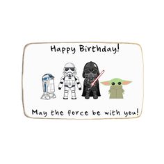 Star Wars Birthday Custom Cookies - Modern Bite Star Wars Happy Birthday, Printed Cookies, Custom Cookie, Custom Cookies, Freshly Baked, The Force, Production Process, Your Image, Kids Birthday