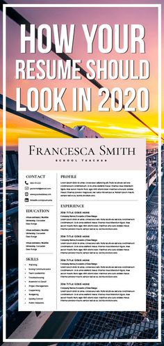 a resume template with the title how your resume should look in 2019