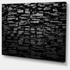 an abstract black and white photo on canvas