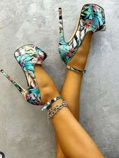 Cheap High Heels With Sculpted Heel, Luxury Synthetic High Heels, Affordable Bold High Heels, Bold Cheap High Heeled Shoes, Cheap Bold High Heels, Luxury Multicolor Platform Heels, Luxury Multicolor Heels For Spring, Bold Cheap High Heels, Luxury Multicolor Formal Heels