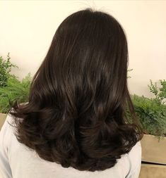 Dark Brown Hair Short, Dark Hair Color Ideas, Dark Hair Color, Hair Perm, Make Hair Grow, Bridal Hairdo, Brown Hair Inspo, Subtle Highlights, Deep Plum