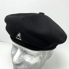 Material: 65% Viscose 35% Modacrylic Spring/Summer Kangol Hats Men, Barrett Hat, Beret Men, Beret Black, Casual Hats, Kangol Hats, Black Fact, Black Bamboo, Stylish Mens Outfits