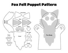 the fox puppet pattern is cut out and ready to be used in this craft project