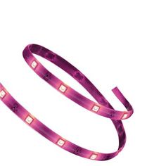 purple led strip with white lights on the end and one light in the middle, against a white background