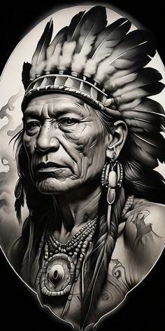 INDIAN CHIEF TATTOO DESIGN Indian Chief Headdress Tattoo, Indian Chief Head Tattoo, Native American Chief Drawing, Indian Chief Tattoo Design, Indian Headdress Tattoo Design, Native Tattoo Design, Chief Tattoo Design, Native Indian Tattoo Design, Headdress Tattoo Design