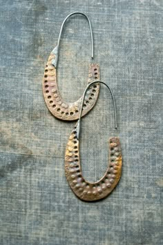 Luxury Artisan Hammered Earrings, Cheap Artisan Metal Jewelry, Luxury Hand Forged Brass Jewelry, Luxury Artisan Etched Jewelry, Luxury Bohemian Etched Jewelry, Mixed Metal Boho Jewelry, Luxury Artisan Handmade Hoop Earrings, Unique Handmade Affordable Hoop Earrings, Cheap Artisan Round Earrings