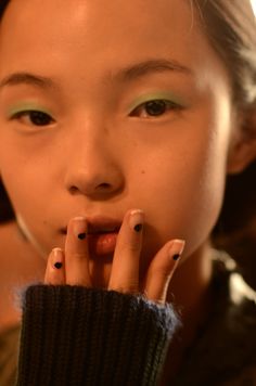 Clements Ribero Aqua Blue Eyes, Black Dot Nails, Dot Nails, Moonrise Kingdom, Dots Nails, Darjeeling, Essie Nail, Wes Anderson, Make Up Artist