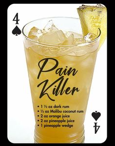 Painkiller Cocktail, Tea Cocktail, Restaurant Drinks, Liquor Recipes, Cocktail Drinks Alcoholic, Bar Exam, Mixed Drinks Alcohol, Yummy Alcoholic Drinks, Liquor Drinks