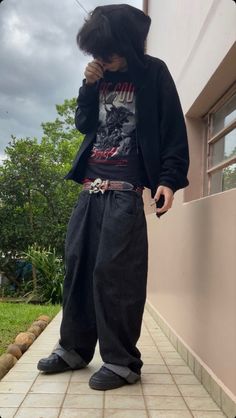 Baggy Clothes Outfit Men, Baggy Outfits, Y2k Outfits Men, Y2k Grunge Outfits, Baggy Outfit Ideas, Outfits Baggy, Outfits Y2k, Street Fashion Men Streetwear