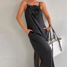 Elegant Spring Beach Maxi Dress, Elegant Backless Maxi Dress For Vacation, Chic Floor-length Midi Dress For Beach Season, Chic Floor-length Dresses For Beach Season, Elegant Maxi Length Sundress For Beach Season, Elegant Maxi Sundress For Beach Season, Spring Beach Maxi Dress Ankle-length, Spring Beach Maxi Dress, Ankle-length, Chic Floor-length Maxi Dress For Day Out