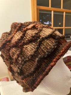 Comfy, super warm, beautiful, perfect for any occasion. Warm Brown Acrylic Hat, Cozy Brown Acrylic Hat, Cozy Brown Hat For Cold Weather, Brown Cozy Fall Hat, Cozy Handmade Brown Hats, One Size Brown Knitted Hat, Fitted Brown Knitted Hat, Handmade Fitted Brown Hat, Brown Acrylic Hats One Size Fits Most