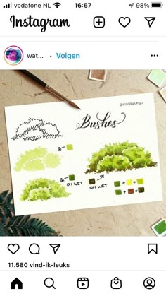 an instagram page with watercolors on it and the words instagram written below