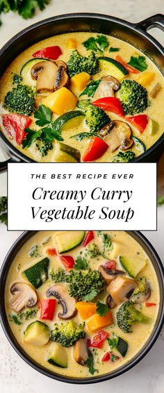 Image for Creamy Curry Vegetable Soup Veggie Curry Soup, Curry Vegetable Soup, Vegetable Curry Soup, Vegetarian Curry Recipes, Chicken Curry Soup, Vegetable Curry Recipes, Curry Recipes Vegetarian, Creamy Curry, Veg Soup